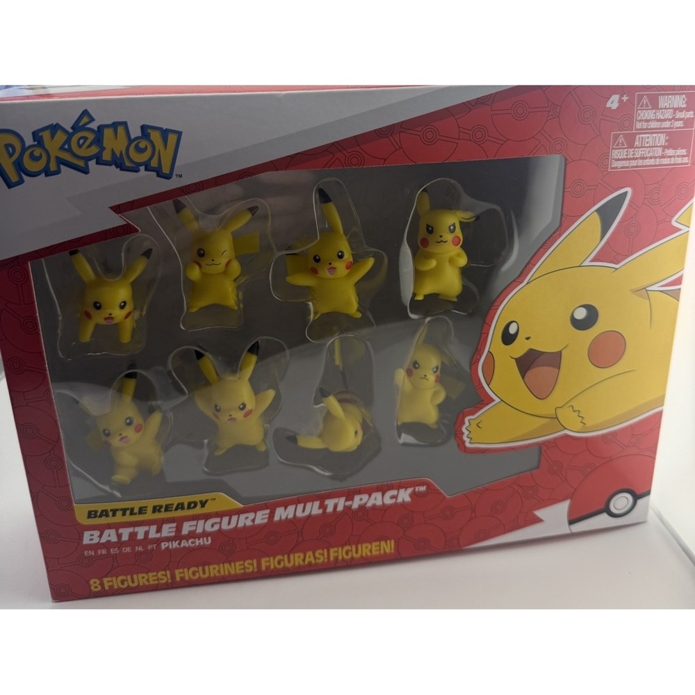 Pokémon Bandai 8 Battle Figures – Pack of 8 Pikachu Figures – Jazwares